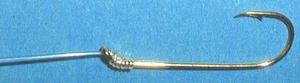 Eagle Claw 121 #1 Card of 6 Gold Aberdeen Snell Hooks - Picture 1 of 2