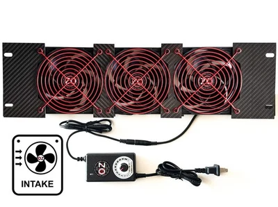 3U Rackmount Cooling Intake Fan Red Grille Panel Quiet High-Airflow 19" Server - Image 1 of 4