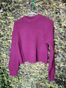 B.P Purple Sweater Knit Womens Junior Size Xs Balloon Sleeves - Picture 1 of 9