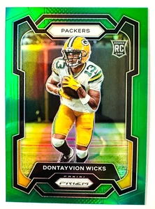 2023 Panini Prizm Dontayvion Wicks GREEN Prizm RC #333 Packers Rookie! - Picture 1 of 3