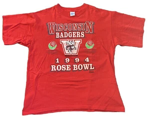Wisconsin Badgers Shirt Erwachsene XL Rose Bowl rot Einzelnaht Salem 1994 Vintage - Bild 1 von 4