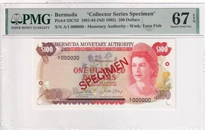 Bermuda, 100 Dollars, 1985, UNC, p33CS2, SPECIMEN - Picture 1 of 2