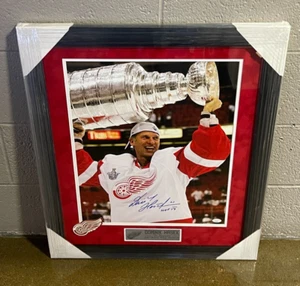 Dominik Hasek Signed Detroit Red Wings Framed 2008 Stanley Cup 16x20 Photo JSA - Picture 1 of 3