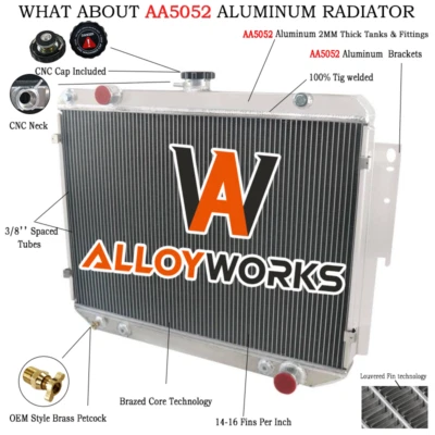 4-Row Radiator Fits For Dodge Ram 2500 Van Truck 3.9L V6 5.2L 5.9L V8 1999-2003 Foto 1 de 4