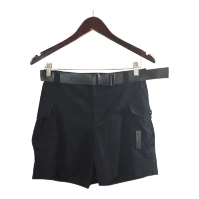 BlackMilk Belted High Rise Corduroy Cargo Shorts in Black Utility Y2K Women's 8 - Image 1 of 4
