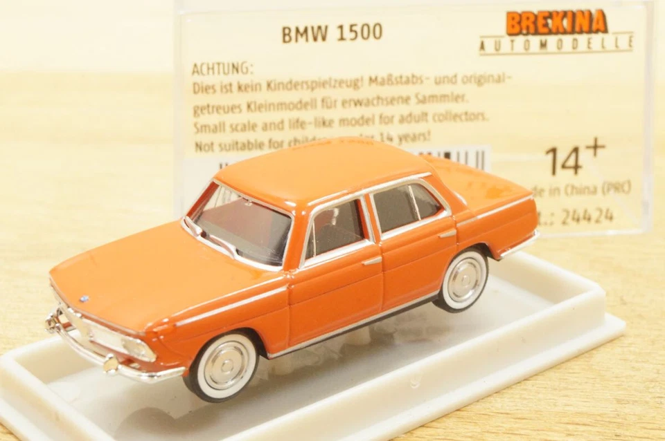 Ho 1:87 BREKINA 24424 BMW 1500 " Rosso-Arancio " Nuovo IN Conf. Orig. - Immagine 1 di 4