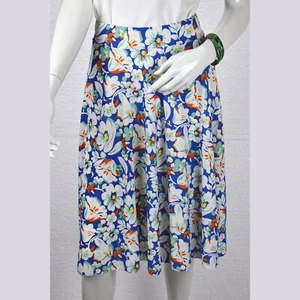 Flare Midi Rock Polyester Sommer Blumenmuster Blumen Pull On Damen Gr. S - Bild 1 von 5