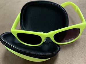 JUSTICE SUNGLASSES FOLDABLE w/CASE NEON YELLOW ACCESSORY SUPER CUTE!! - Picture 1 of 3