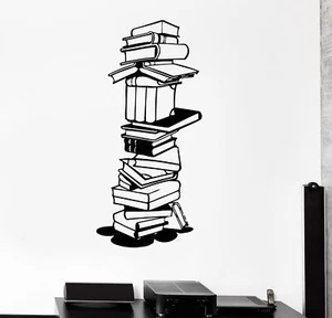 Wall Stickers Vinyl Decal Books Library Bookworm School Science Student (ig1592) - Picture 1 of 3