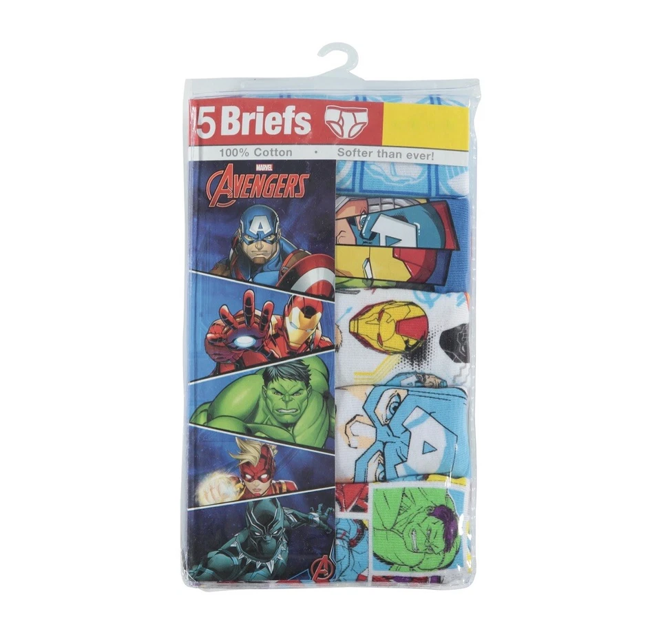 MARVEL AVENGERS BOYS BRIEFS UNDERWEAR SIZE 8 HULK SCHOOL PLAY CAPTAIN AMERICA