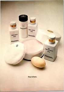 PRINT AD 1977 Chanel No. 5 Pour le Bain Toiletries Set Powder Lotion UK 8.5 x 11 - Picture 1 of 1