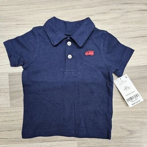 Carter's Baby Boy Blue Firetruck Polo Shirt Size 3 Months - Picture 1 of 4