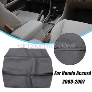 Fits 2003 2004-2007 Honda Accord Leather Center Console Lid Armrest Cover Black - Picture 1 of 4