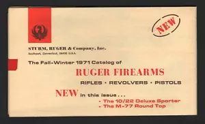 Catálogo de armas de fuego Ruger - otoño-invierno 1971, ¡perfecto estado! - Imagen 1 de 1