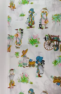 Holly Hobbie Doppelbett Laken 100" x 56" Pequot helle Farben Garten Blumen - Bild 1 von 9