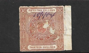 Neuseeland 1883 BIERSTEUER Briefmarke 52 Gallonen, 13/- gebraucht 1904 - Bild 1 von 1