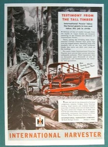 Original 1945 Farmall Tractor Ad TESTIMONY FROM THE TALL TIMBER - Picture 1 of 1