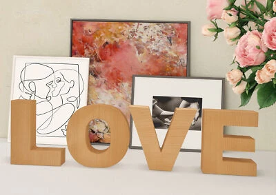 Lettere in vero legno di faggio decorazione LOVE lettere in legno - Immagine 1 di 4