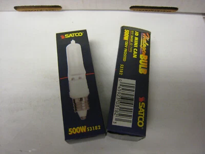 2 yes 2 Satco S3182 120V 500-Watt T4 E11 Base Light Bulbs Frosted FREE SHIPPING - Image 1 of 4