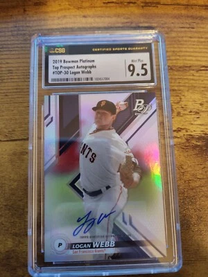 Logan Webb 2019 Bowman Platinum Prospect Auto - Image 1 of 2