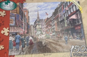 "Beantown" 1500 Piece Jigsaw Puzzle by Serendipity Puzzle Co. New Made In USA - Picture 1 of 8