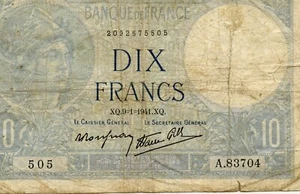 Europa, Francia 10 francos 9.1.1941 - Imagen 1 de 2