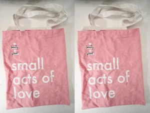 LOTTO 2 Tote Portaoggetti Shopping Bag Borsa Donna Rosa Alimentari Atti d'Amore - Foto 1 di 7