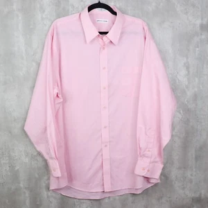 Pierre Cardin Button Up Shirt Mens Size 18 Pink Long Sleeve 34/35 - Picture 1 of 7