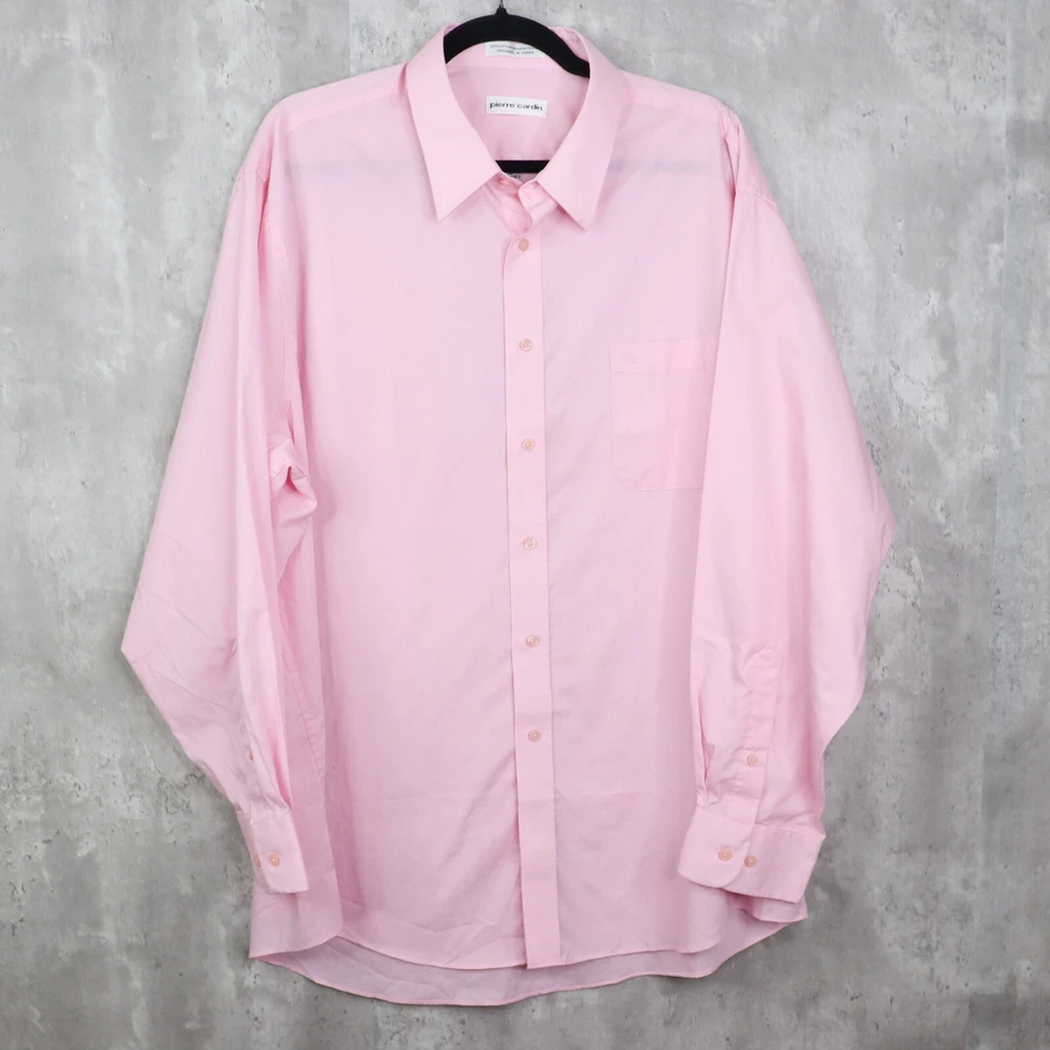 Pierre Cardin Button Up Shirt Mens Size 18 Pink Long Sleeve 34/35 - Image 1 of 4