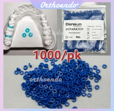 Orthodontic Separators Radio Opaque Blue Dental Elastics Ties Teeth Gap (1000/pk - Image 1 of 4