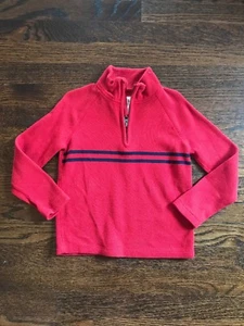 GapKids Boys Red Half Zip Sweater Navy Stripe XS (4/5) - Picture 1 of 2
