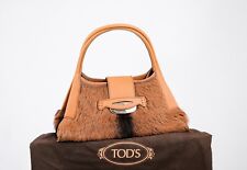 Tod’s Faux Fur w/Leather Trimmed Hobo/Shoulder Bag