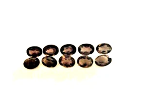 LOT OF TEN (10) LOOSE 5X7 MM OVAL GENUINE  FACETED SMOKY QUARTZ BELOW WHOLESALE! - Picture 1 of 4