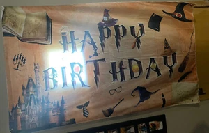 Harry Potter Happy Birthday Banner 3ftx5ft - Picture 1 of 1