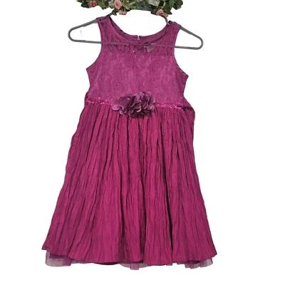 Emily West Size 7 Crepe Lace Mesh Floral Sequence Midi Dress Fairycore Princess  - Image 1 of 4