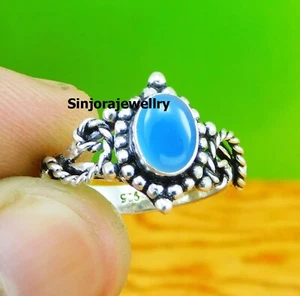 Chalcedony gemstone 925 sterling silver handmade Gift ring US size 5 to 10 - Picture 1 of 4