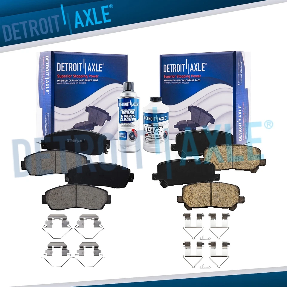 Pastillas de freno delanteras y traseras de cerámica de 6 piezas con hardware para Honda Passport 2019-2025 Foto 1 de 4