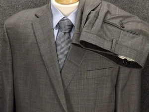 Lauren Ralph Lauren Mens Suit 46R Gray Plaid Wool 44x28.5 Flat Pant 2 Btn Jacket - Picture 1 of 12
