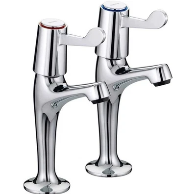 Bristan Lever High Neck Pillar Kitchen Sink Taps Chrome With Ceramic Disc Valves - Image 1 of 4