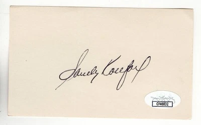 Sandy Koufax Signed Autographed 3X5 Index Card Dodgers HOFer JSA CF46832 - Image 1 of 2