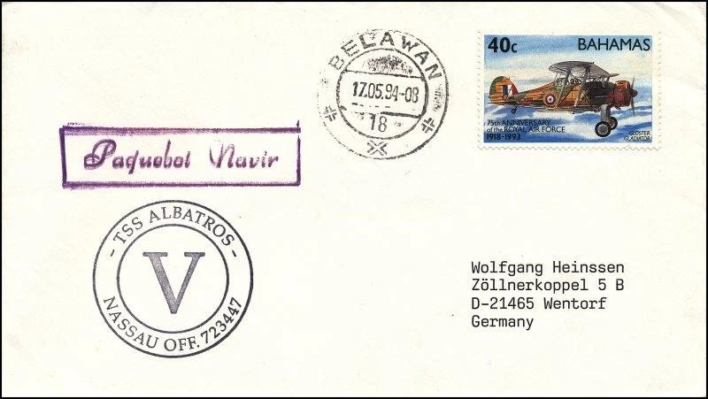 Paquebot TSS ALBATROS Fénix Bahamas Seapost Belawan Medan Sumatra Indonesia - Imagen 1 de 1