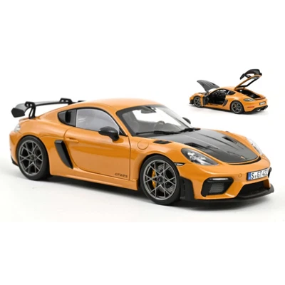 PORSCHE CAYMAN GT4 RS WITH WEISSACH 2023 BAHAMA YELLOW PACK 1:18 Norev Auto Stra - Photo 1/2