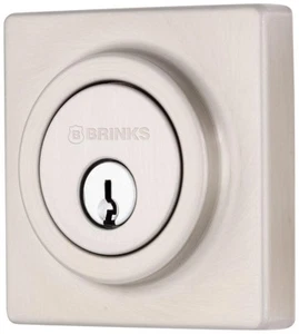 Brinks E2402 Mendocino Single Cylinder Keyed Entry Deadbolt - Nickel - Picture 1 of 11