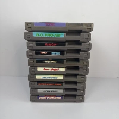 Lote de 10 Jogos NES - Nintendo - Autêntico - Robocop, Mickey, RC Pro AM - Funciona - Imagem 1 de 4