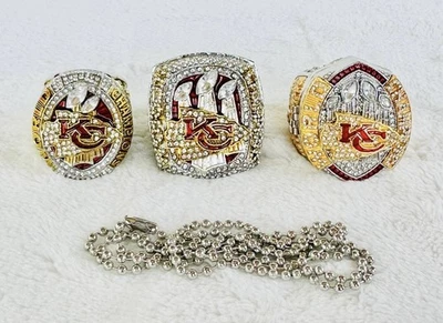 3 PCS KC Chiefs Super Bowl Ring Set,  US Distributor - Image 1 of 3