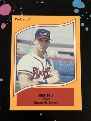1990 ProCards A & AA Minor League Stars Mike Bell #64 Greenville Braves (W) - Image 1 of 2