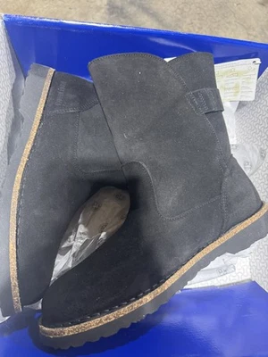 Birkenstock Nuevo con Caja Uppsala Piel de Oveja Negro Gamuza Cuero Botas 39 8-8.5 Foto 1 de 4