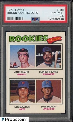 1977 Topps #488 Jack Clark Lee Mazzilli radiocontrol novato PSA 8,5 centrado Foto 1 de 2