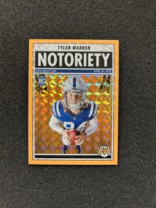 2025 Panini Mosaic Tyler Warren Notoriety Orange Fluorescent #25 Rookie Colts - Bild 1 von 2