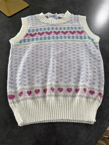 Chaleco Suéter Pullover Vintage Años 70 Pastel Tejido Estrecho - Imagen 1 de 5